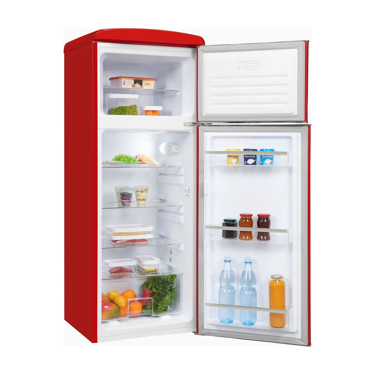 Frigorífico de dos puertas Exquisit RKGC270-45-H-160E rojo, 206 l, clase E