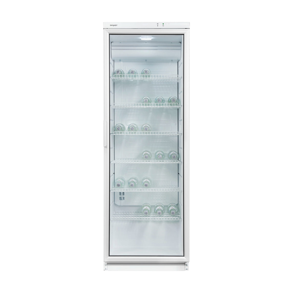 Botellero Exquisit GKS350-1-GT-280D blanco con puerta de cristal