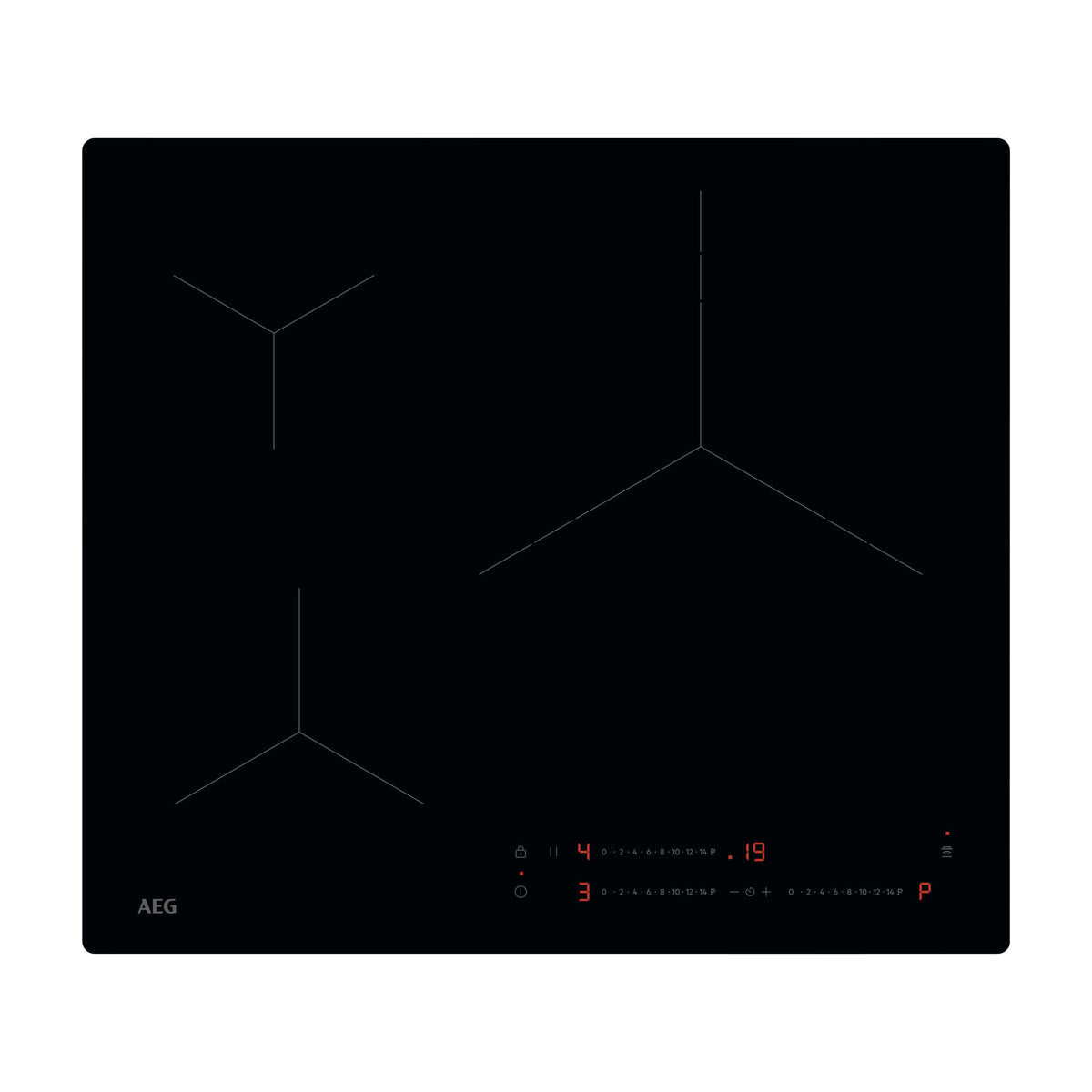 Placa de inducción AEG TO63IV00IB de 60 cm con 3 zonas y Hob2Hood