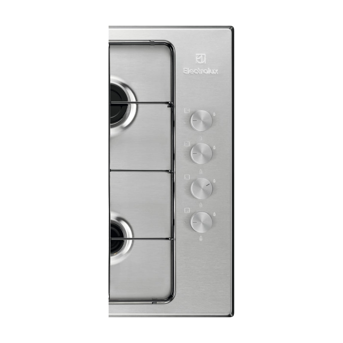 Placa de gas Electrolux KGS6404SX, 4 zonas y 60 cm, inox antihuellas