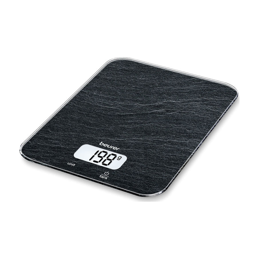 Báscula de cocina Beurer KS 19 Slate de vidrio, hasta 5 kg y función tara
