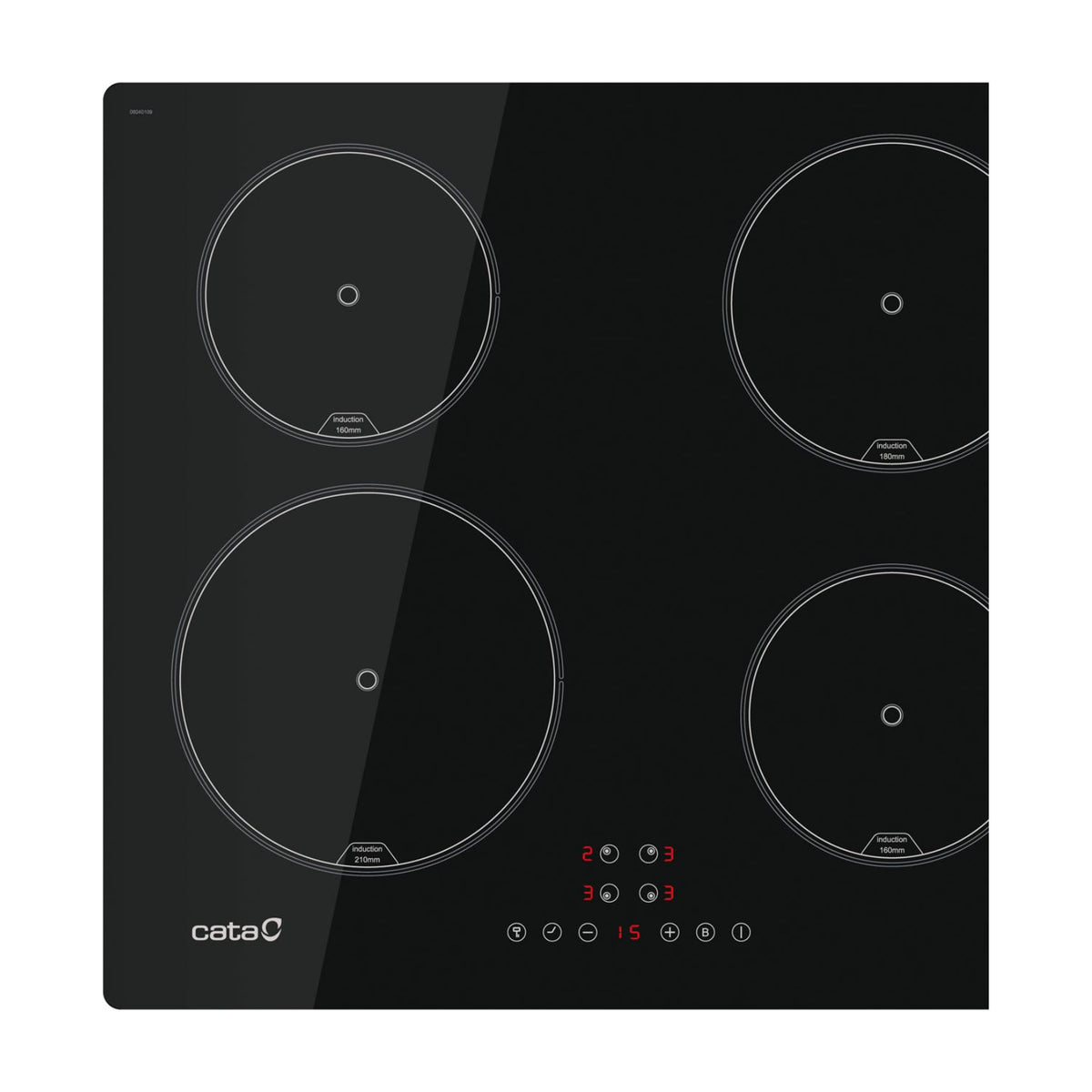 Placa de inducción Cata IB 6324E2 BK de 4 zonas y 59 cm