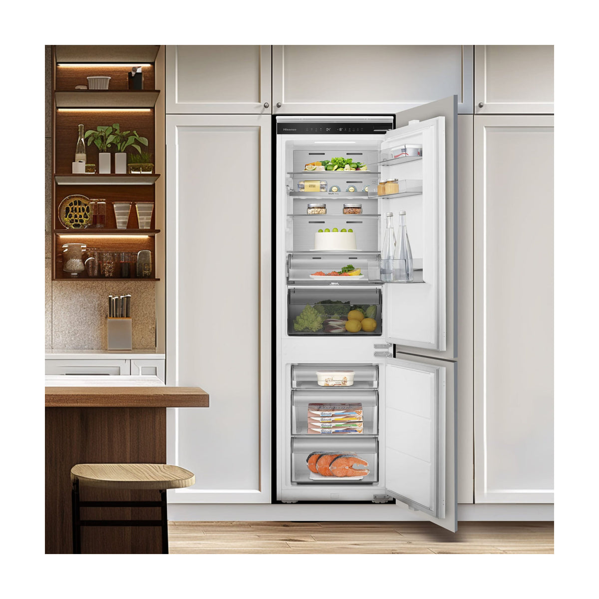 Frigorífico combi integrable Hisense RB3B250SAWE, 252 l, Total No Frost