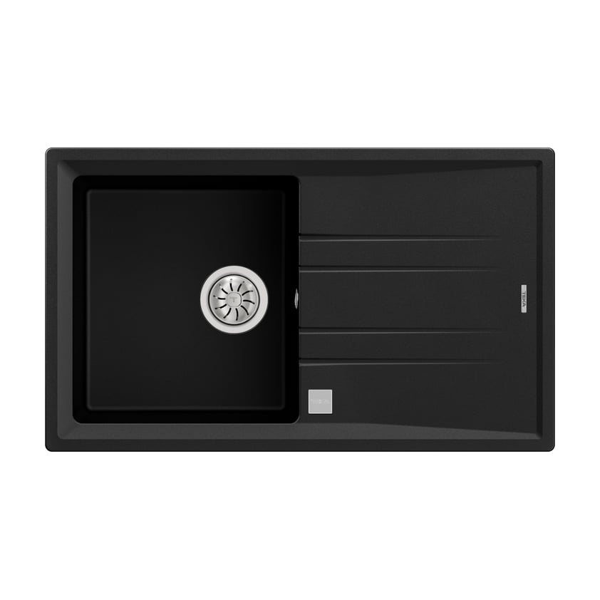 Fregadero Teka Stone 50 B-TG 1C 1E de granito negro con escurridor reversible