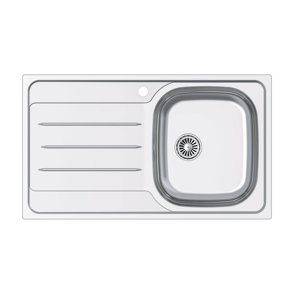 Fregadero CATA CDP-1 EI/A de acero inoxidable con escurridor izquierdo, 86 x 50 cm