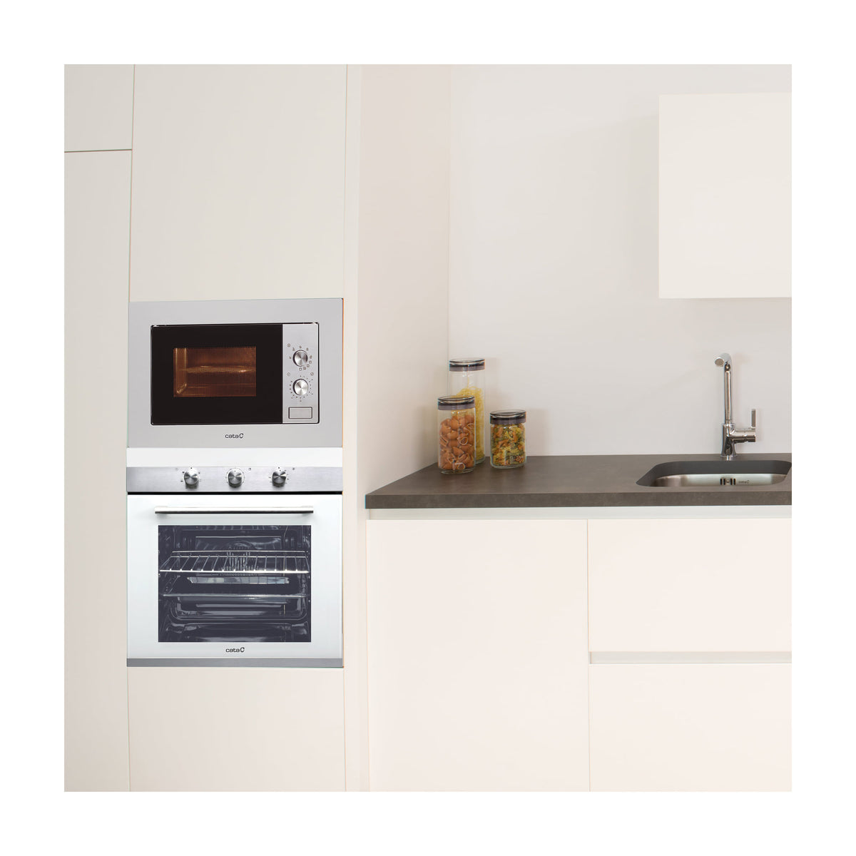 Horno multifunción CATA CM 760 AS WH de 50 litros en cristal blanco