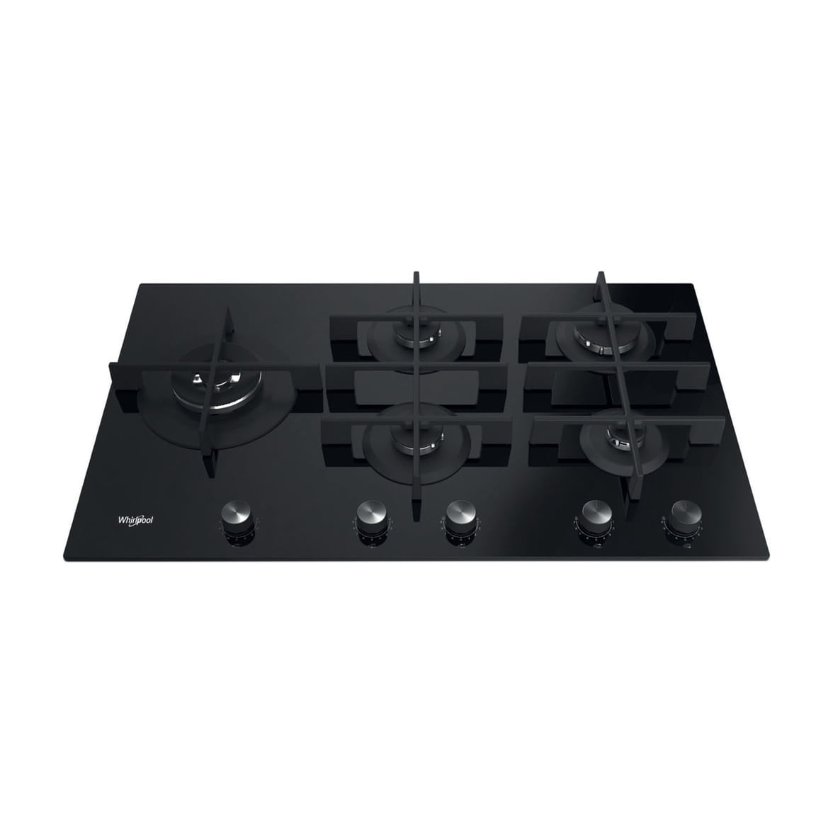 Placa de gas Whirlpool GOWL 928/NB, 5 fuegos y 86 cm