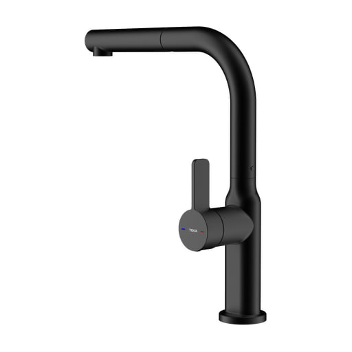 Grifo de cocina Teka Oval 938 monomando extraíble negro