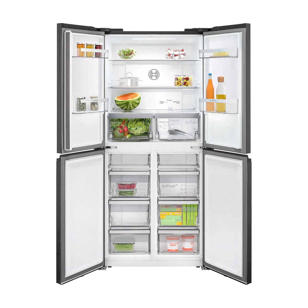 Frigorífico americano Bosch KMC85LBEA de 547 l, Total No Frost y cristal negro