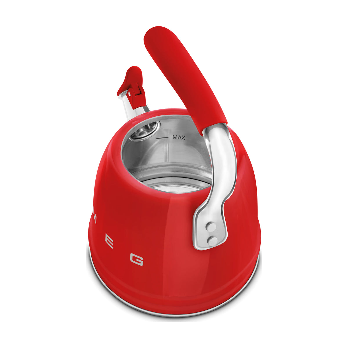 Hervidor silbante Smeg WKF01RD de 2,3 l, rojo y apto para inducción