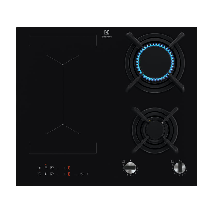 Placa mixta de gas e inducción Electrolux KDI641723K de 60 cm con función Puente