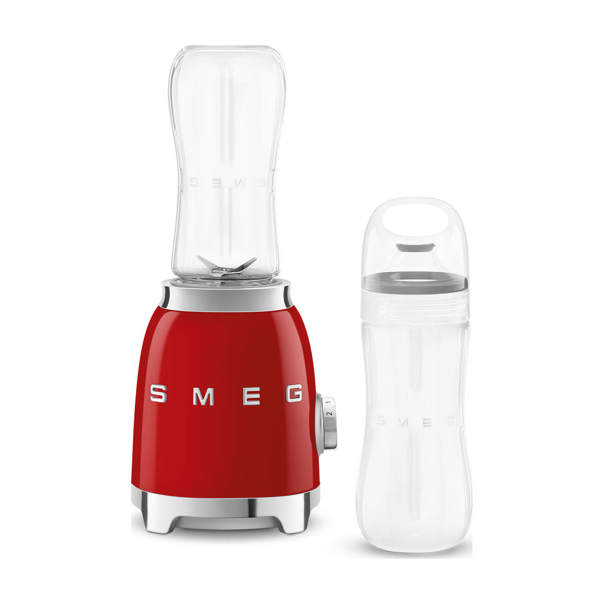Mini batidora de vaso Smeg PBF01RDEU, 300 W y 2 velocidades