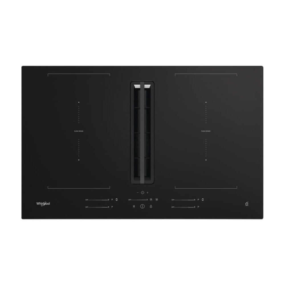 Placa de inducción con extractor Whirlpool WVH80FFB01, 82 cm y 2 zonas Flex