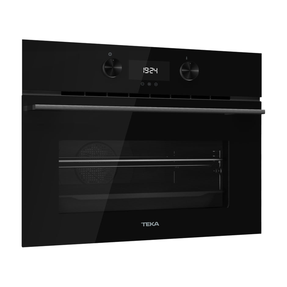Horno compacto con microondas Teka HLC 8440 C FBK, 40 l, cristal negro