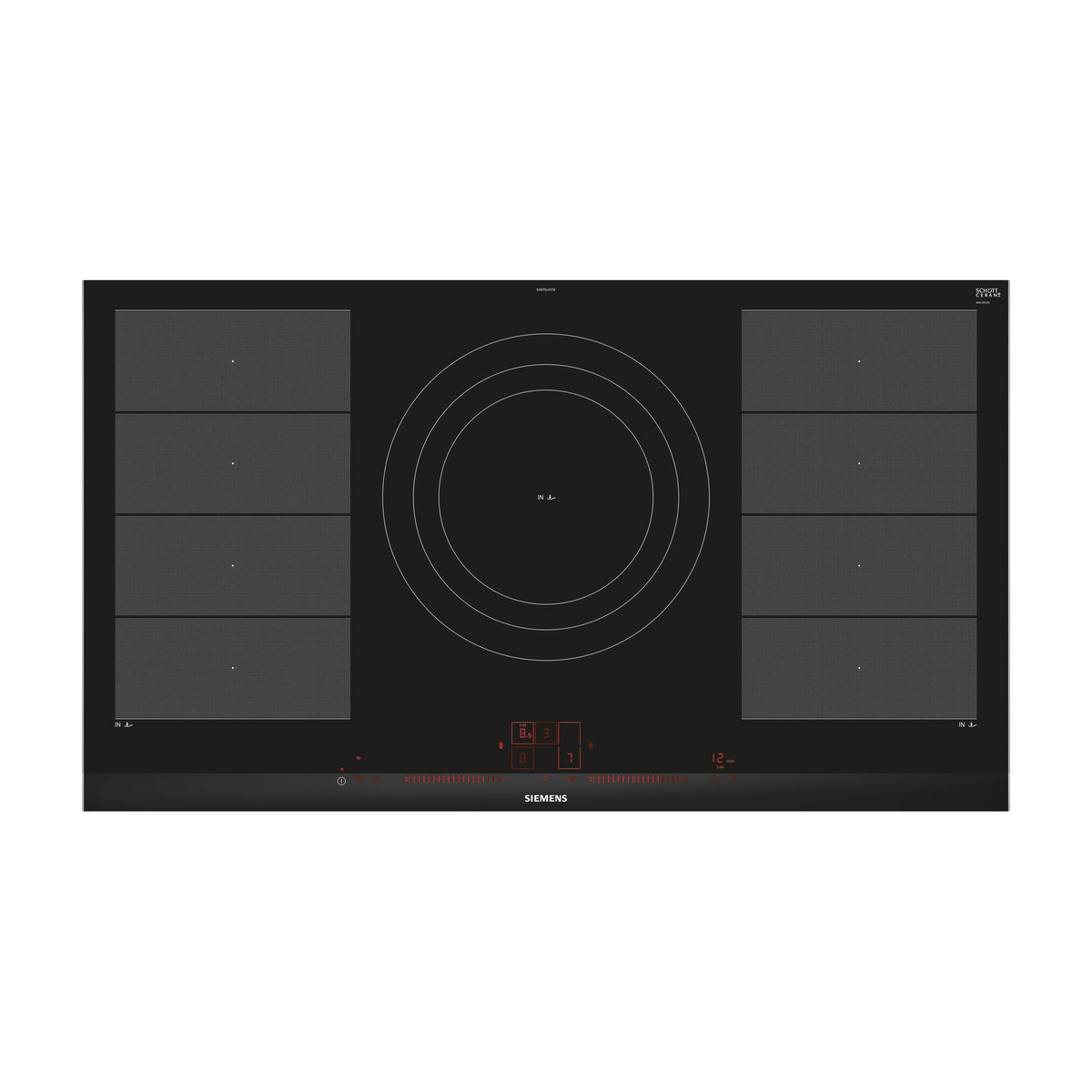Placa de inducción Siemens EX975LVV1E de 90 cm con 5 zonas y flexInducción