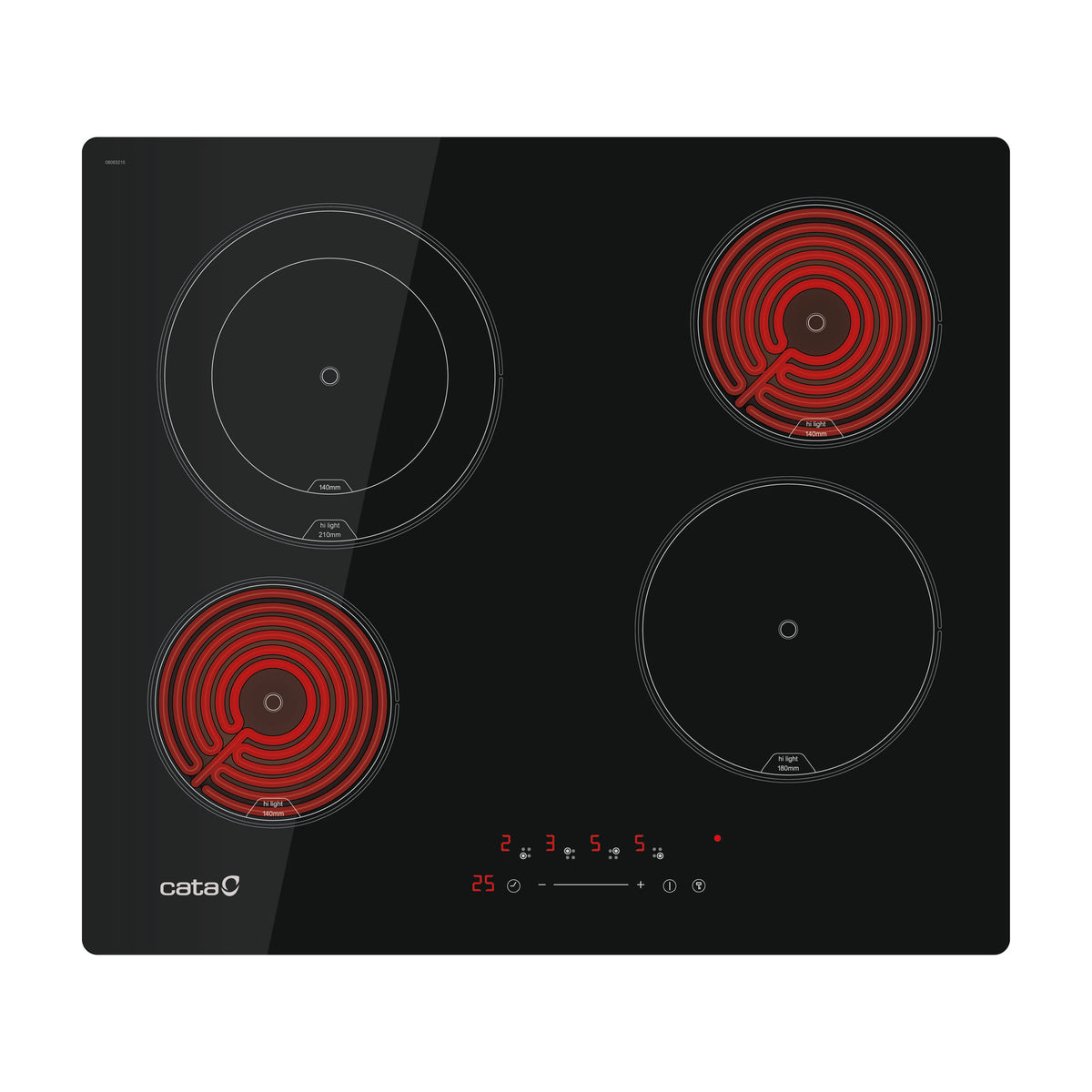 Placa vitrocerámica Cata TT 6004 de 59 cm con 4 zonas