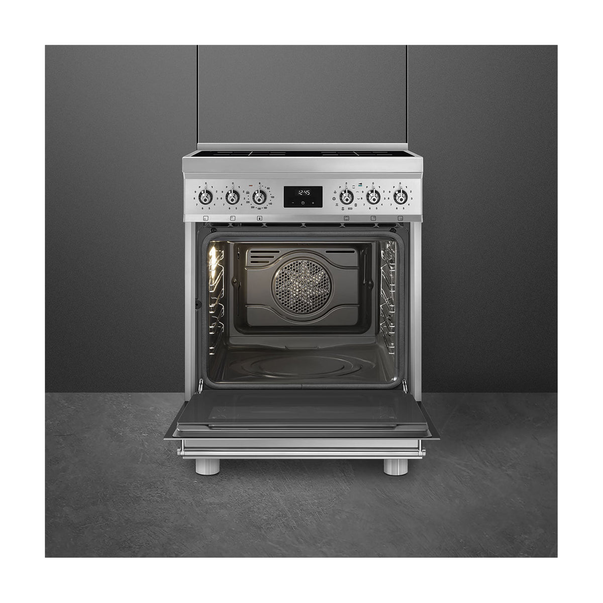 Cocina de inducción Smeg C6IPXM2, horno pirolítico de 70 l, inox