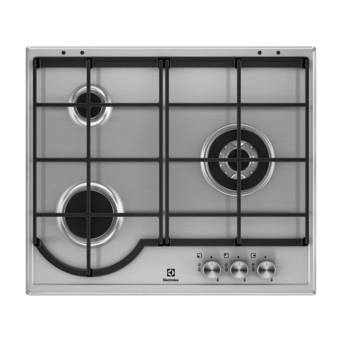Placa de gas Electrolux EGH6333BOX de 3 zonas, 60 cm e inox