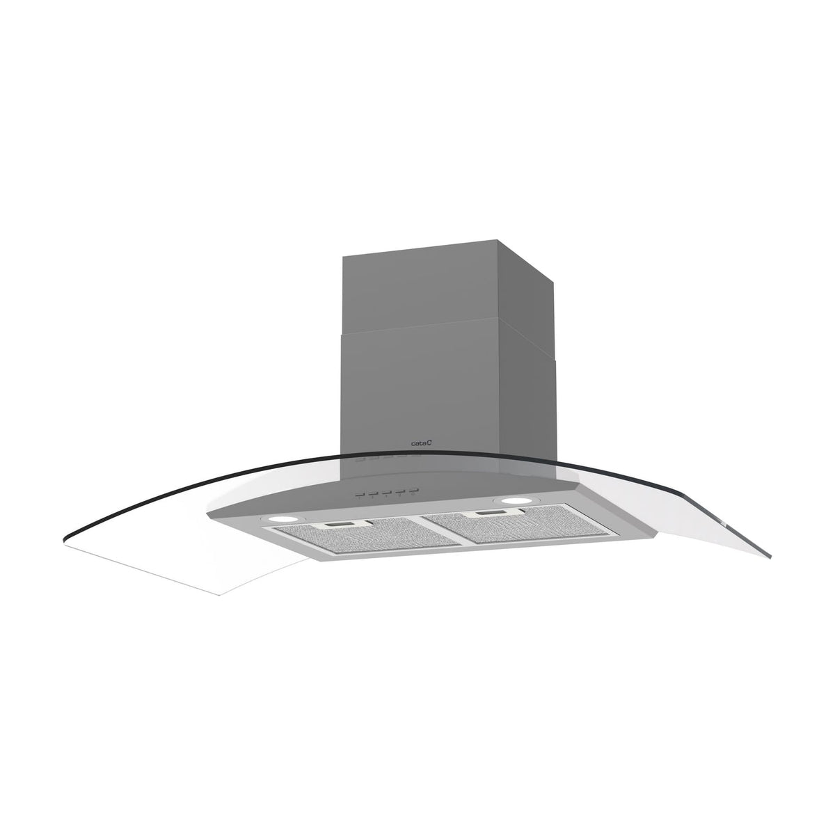 Campana decorativa Cata Gamma 9010 GX de 90 cm, inox y cristal