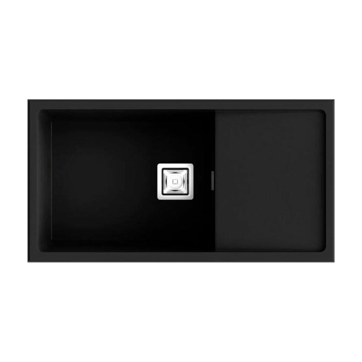 Fregadero Poalgi Zie 81 Hekla negro basalto, con escurridor reversible