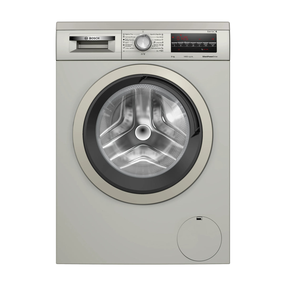 Lavadora Bosch WUU28T6KES de 9 kg y 1400 rpm en inox