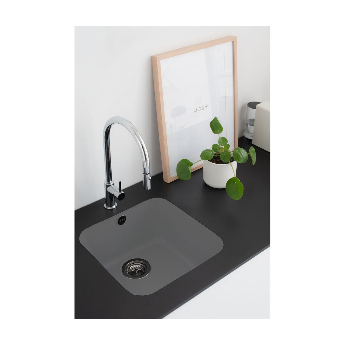 Fregadero Poalgi Gandia 40 Hekla®, granito Ash gris mate