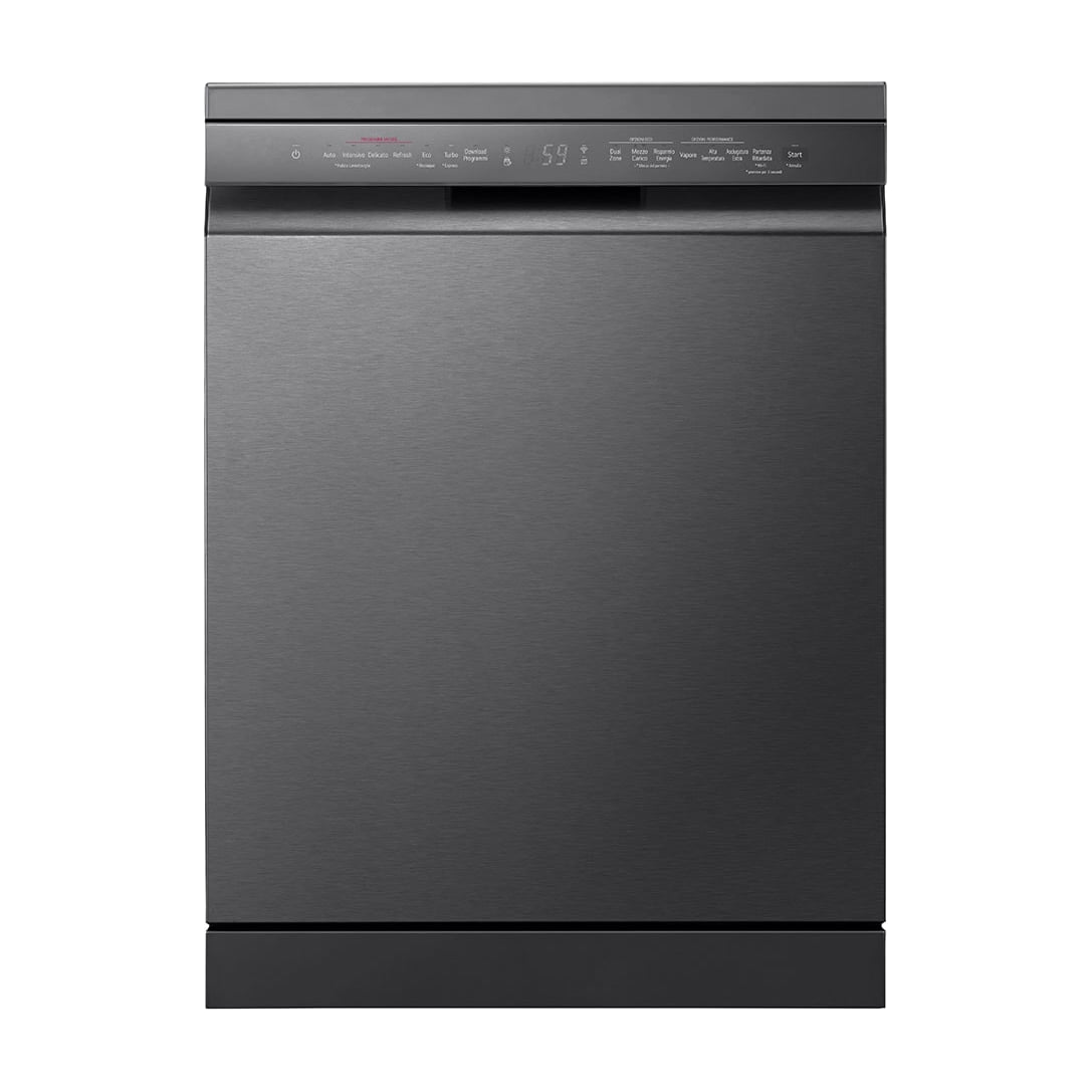 Lavavajillas LG DF365FMS de 14 cubiertos con Wi-Fi y lavado a vapor