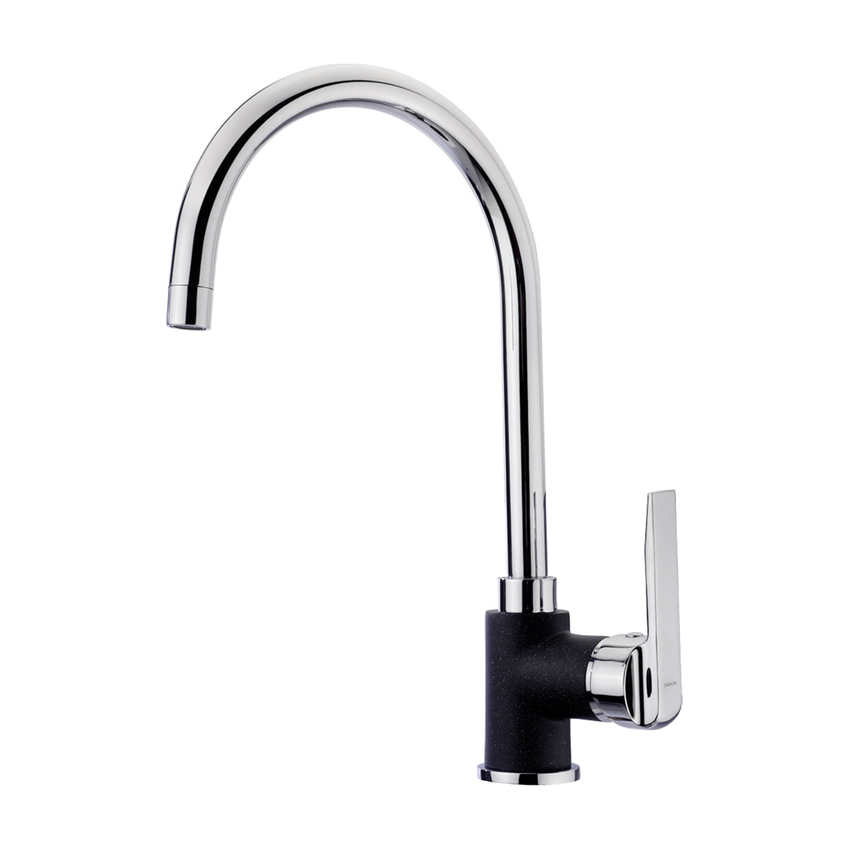 Grifo de cocina Teka IN 995 monomando, caño alto giratorio y negro metálico