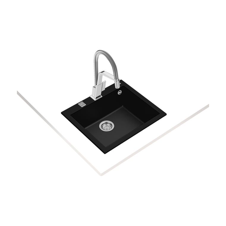 Fregadero Teka ForSquare 50.40 TG de granito, una cubeta, negro