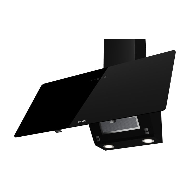 Campana decorativa vertical Teka DVB 94140 TOS BK de 90 cm, cristal negro y LED