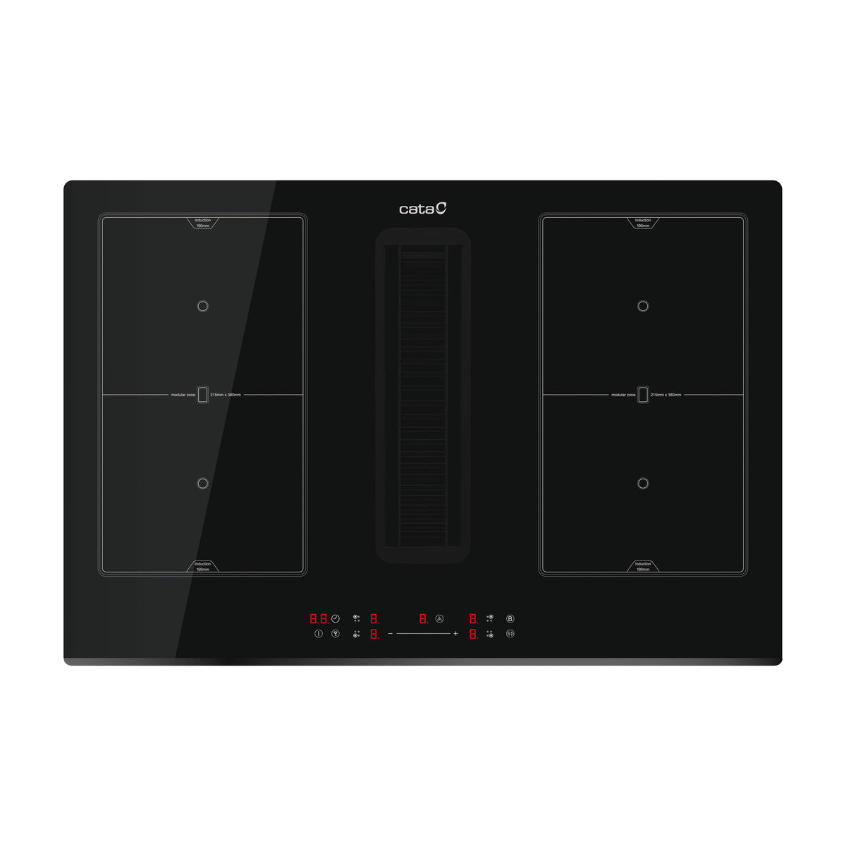 Placa de inducción con extractor CATA IAS 7024, 77 cm y 4 zonas