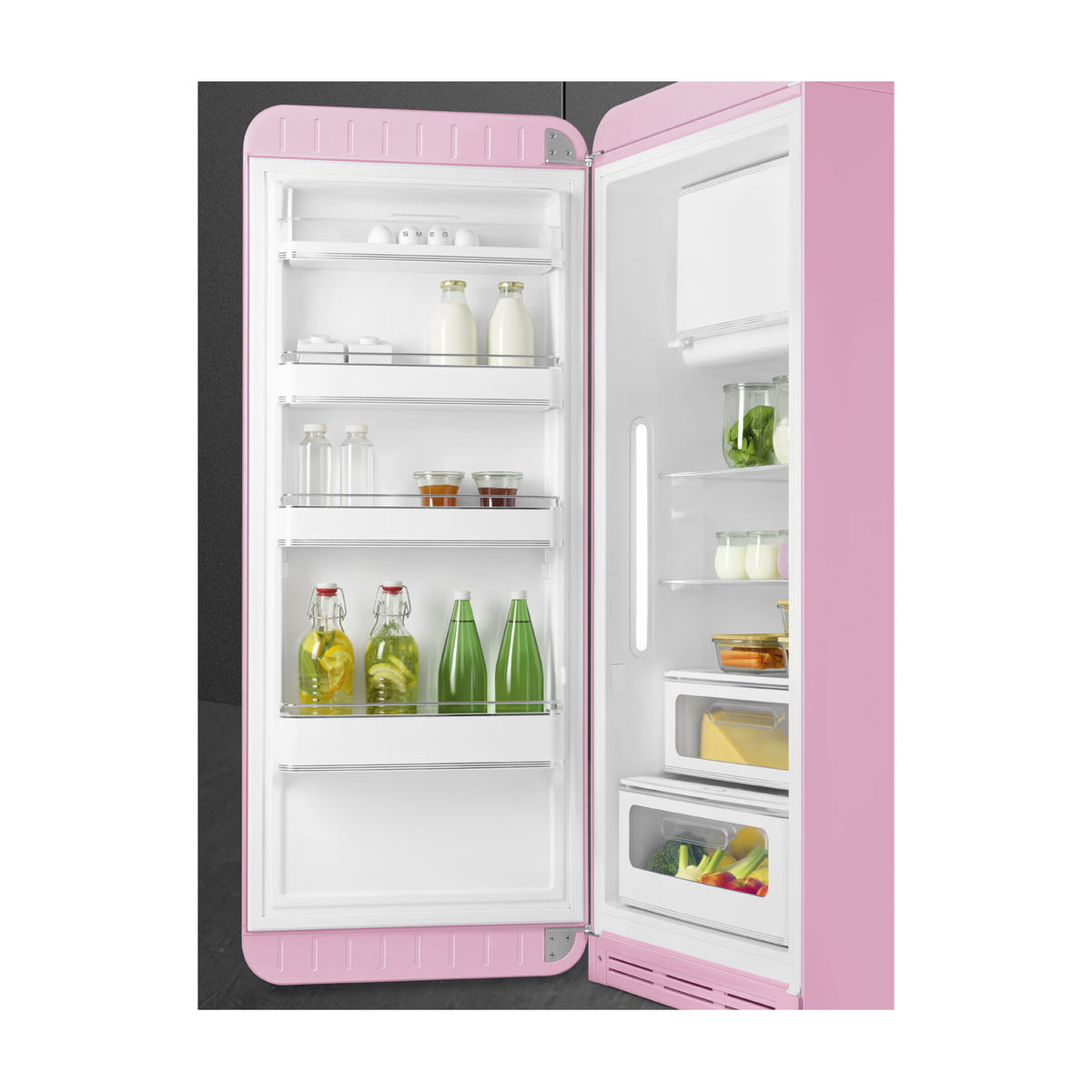 Frigorífico de una puerta Smeg FAB28LPK6 rosa, 270 l, clase C
