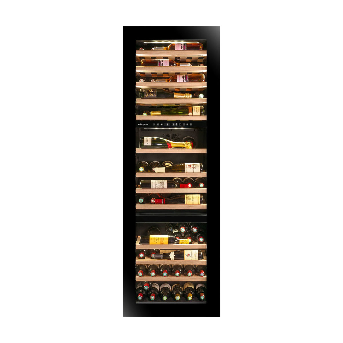Vinoteca integrable Avintage AVI178PLATINUM, 3 zonas y 94 botellas