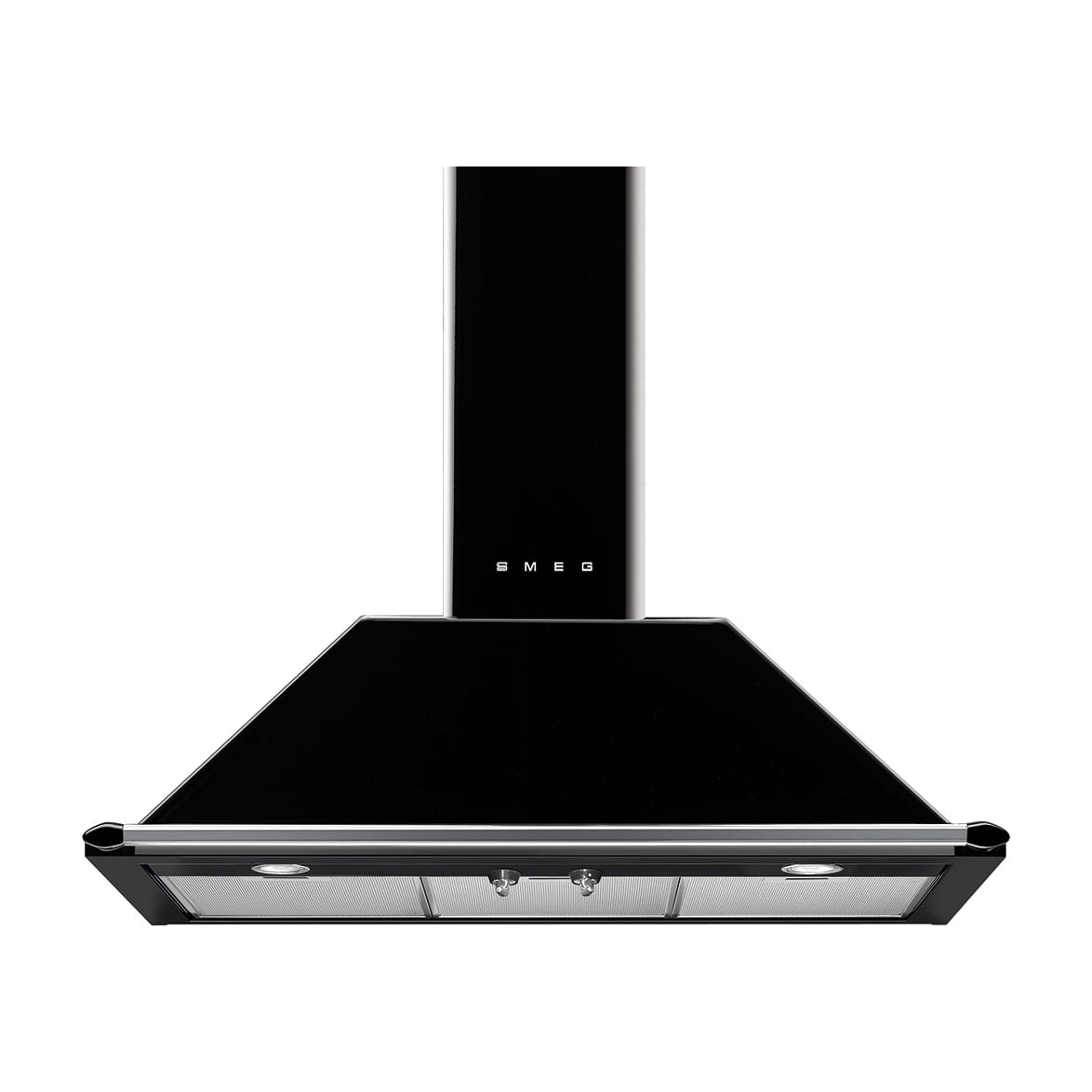 Campana decorativa Smeg KT90BLE negra, 90 cm, clase A