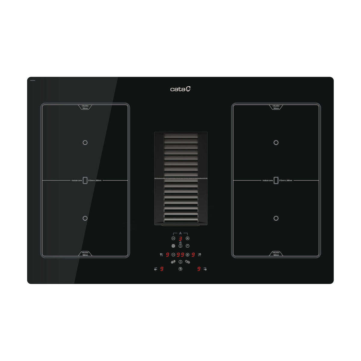 Placa de inducción con extractor CATA AS750 2 FLEX/A, 77 cm y 4 zonas