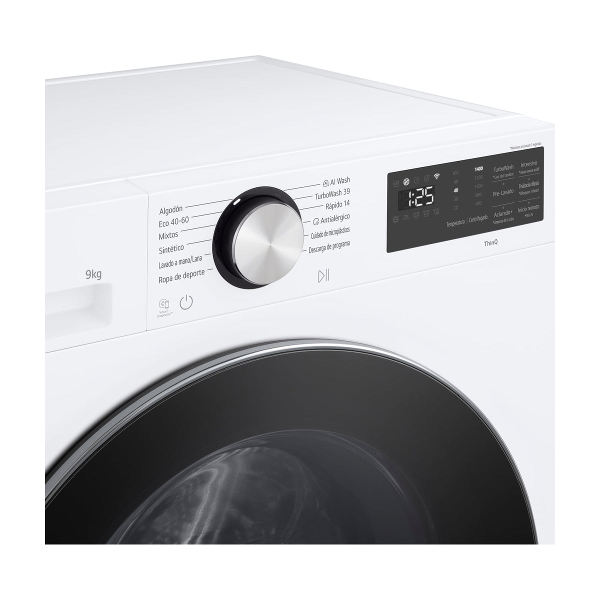 Lavadora LG F4X5009TLC de carga frontal, 9 kg y 1400 rpm