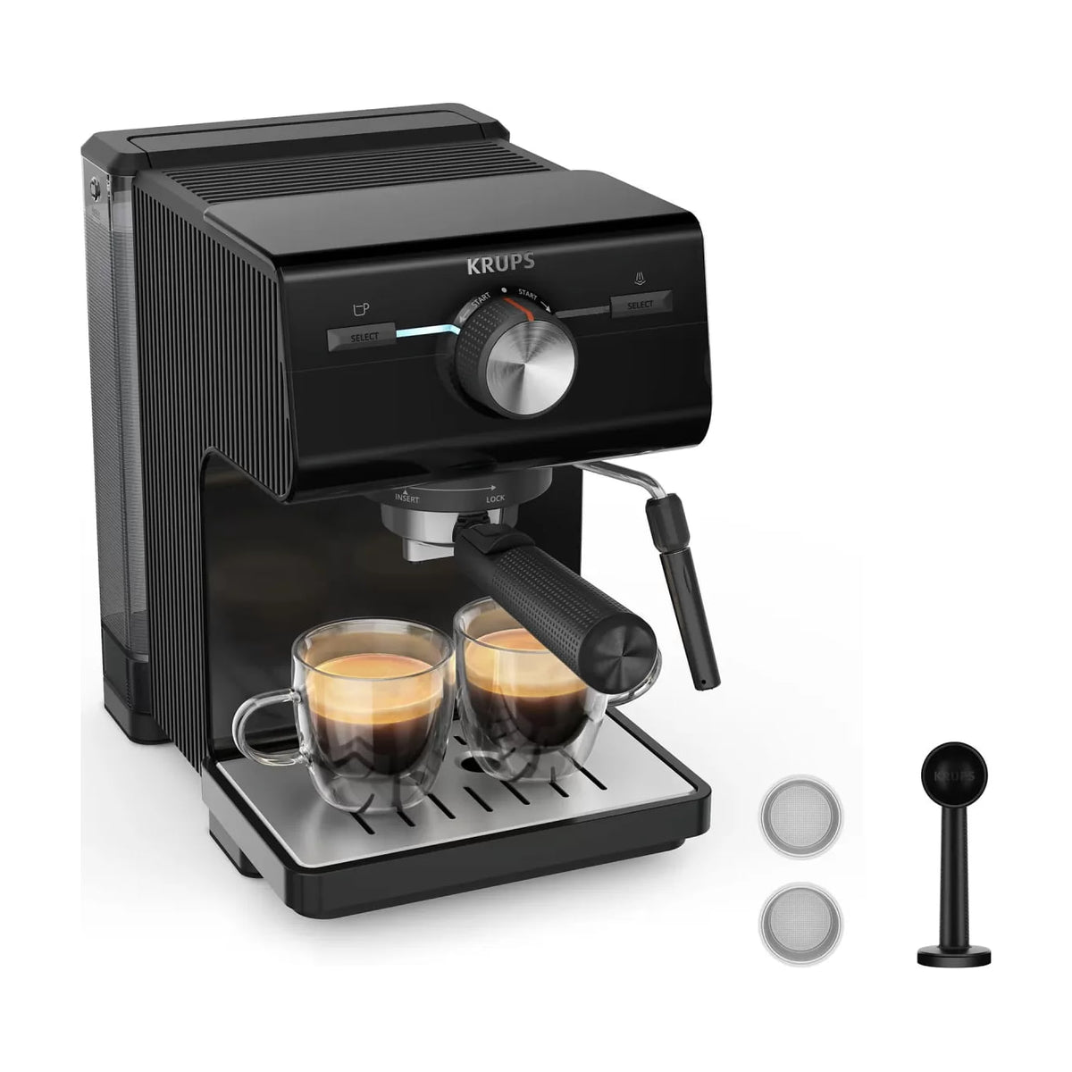 Cafetera espresso Krups Authentic XP381810 de 15 bares y depósito de 2 L