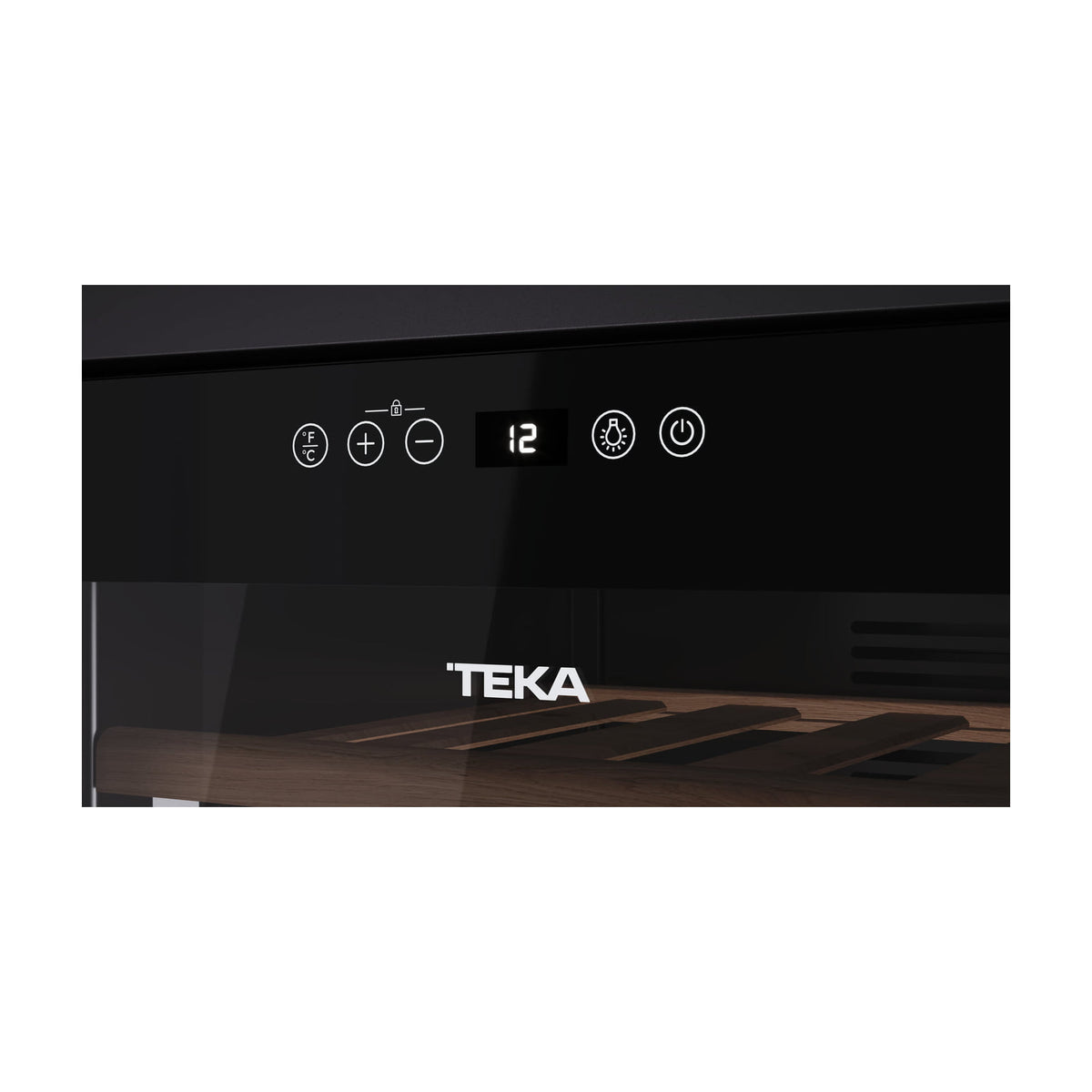 Vinoteca Teka Sommelier RVF 10051 GBK de 51 botellas, cristal negro