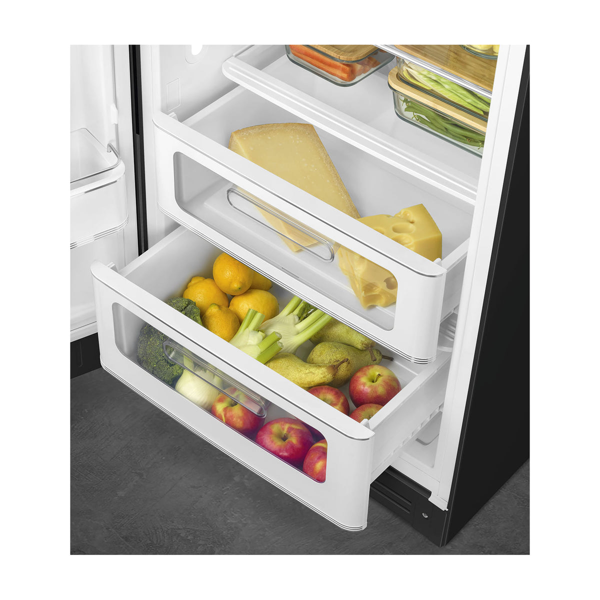 Frigorífico de una puerta Smeg FAB28LBL6 negro, 270 l, clase C