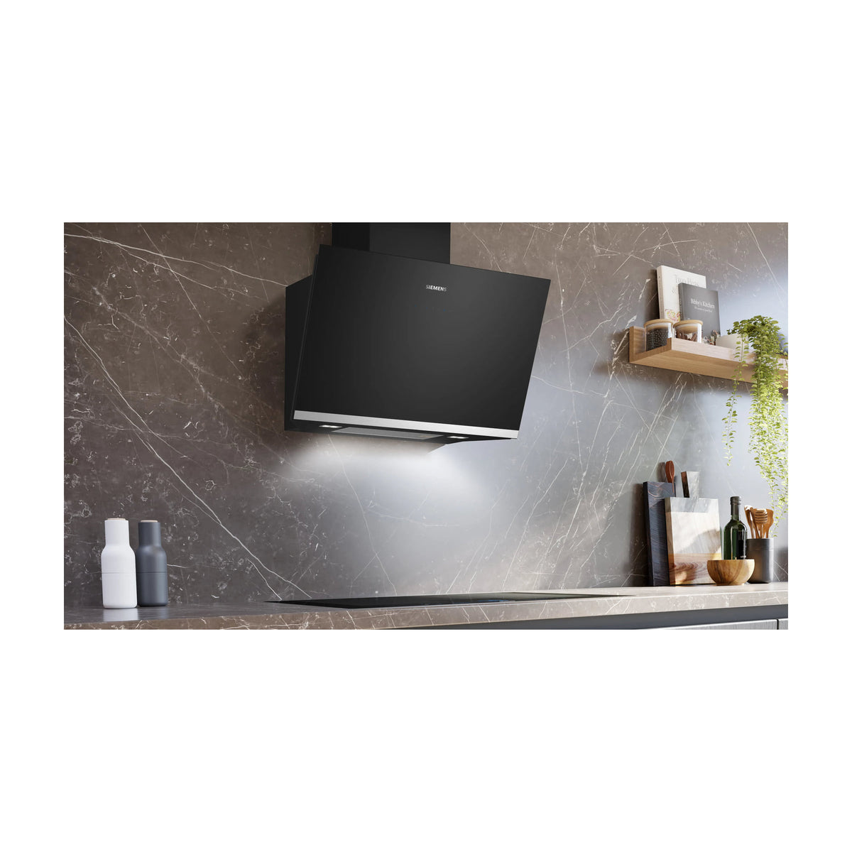 Campana decorativa inclinada Siemens LC81KAN60, 80 cm, Home Connect