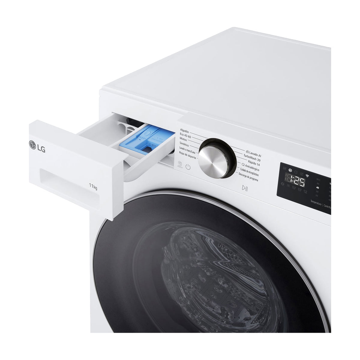Lavadora de carga frontal LG F4X5011TLS de 11 kg y 1400 rpm