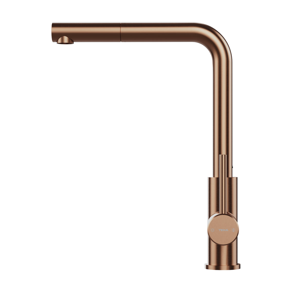 Grifo de cocina Teka UNI 9331 cobre, caño alto extraíble y giro de 360°