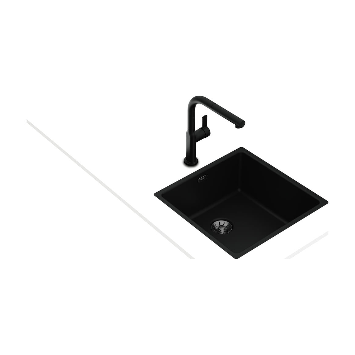 Fregadero Teka TopLine RS15 40.40 de acero inoxidable negro, instalación 3 en 1
