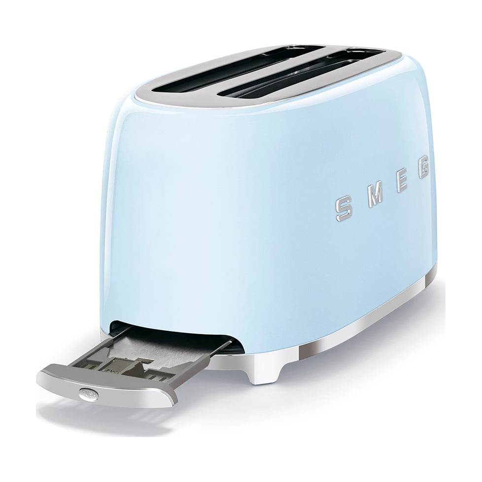 Tostadora Smeg TSF02PBEU de 4 rebanadas, 1500 W, azul celeste