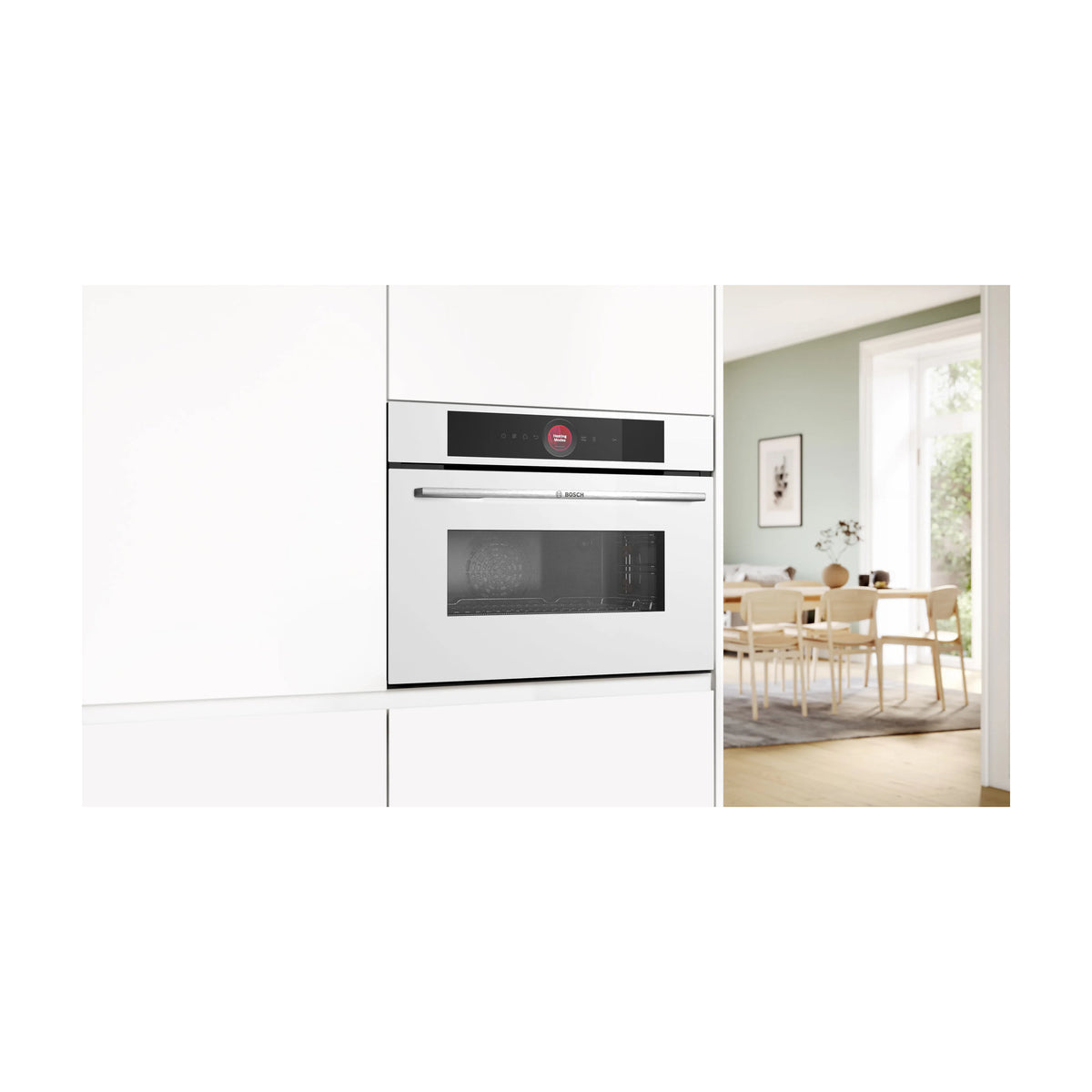Horno compacto con microondas Bosch CMG7241W1, 45 l, blanco