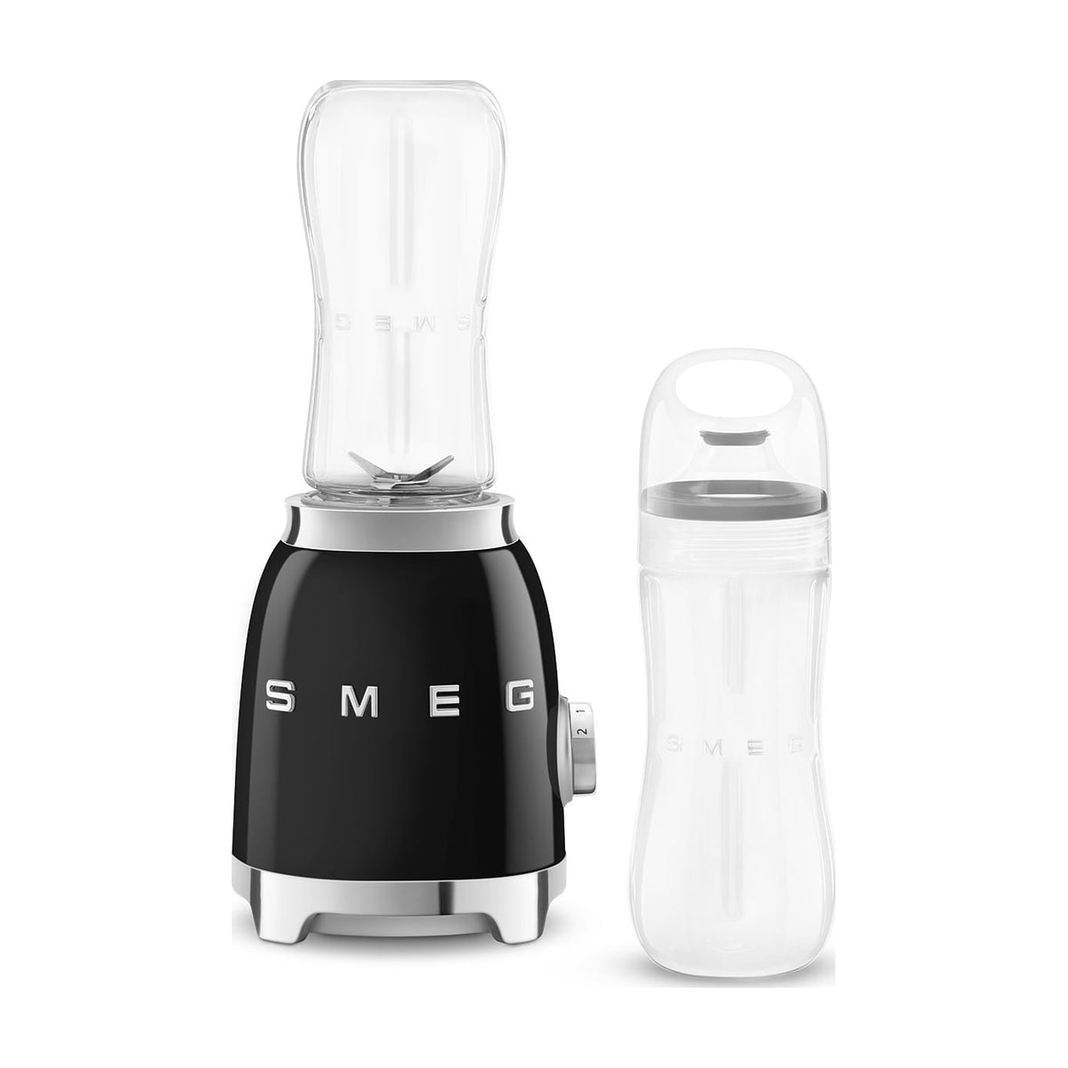 Batidora de vaso personal Smeg PBF01BLEU negra, 300 W y 2 velocidades