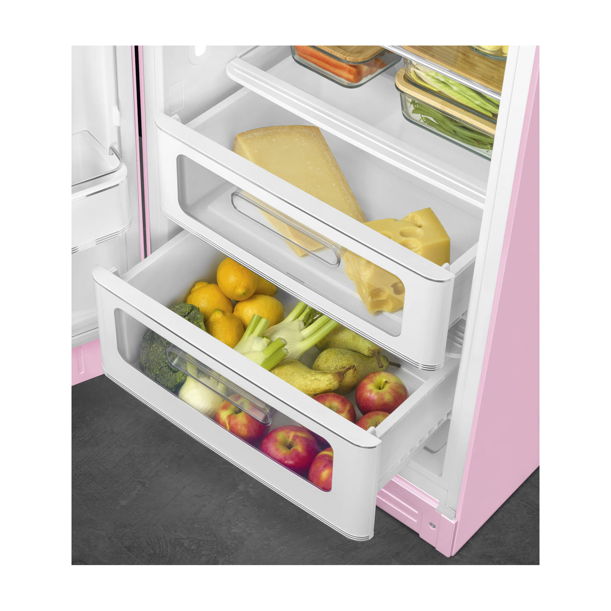 Frigorífico de una puerta Smeg FAB28LPK6 rosa, 270 l, clase C