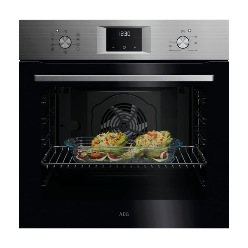 Horno multifunción AEG OU5AB20SM de 72 l con AquaClean e inox antihuellas