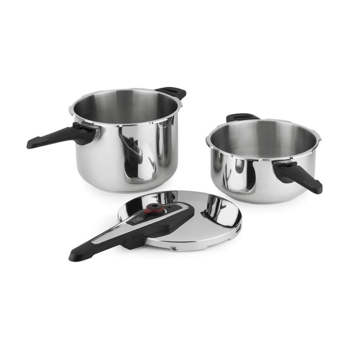 Set de ollas a presión BOJ Lightning 4 + 6 l, acero inoxidable e inducción