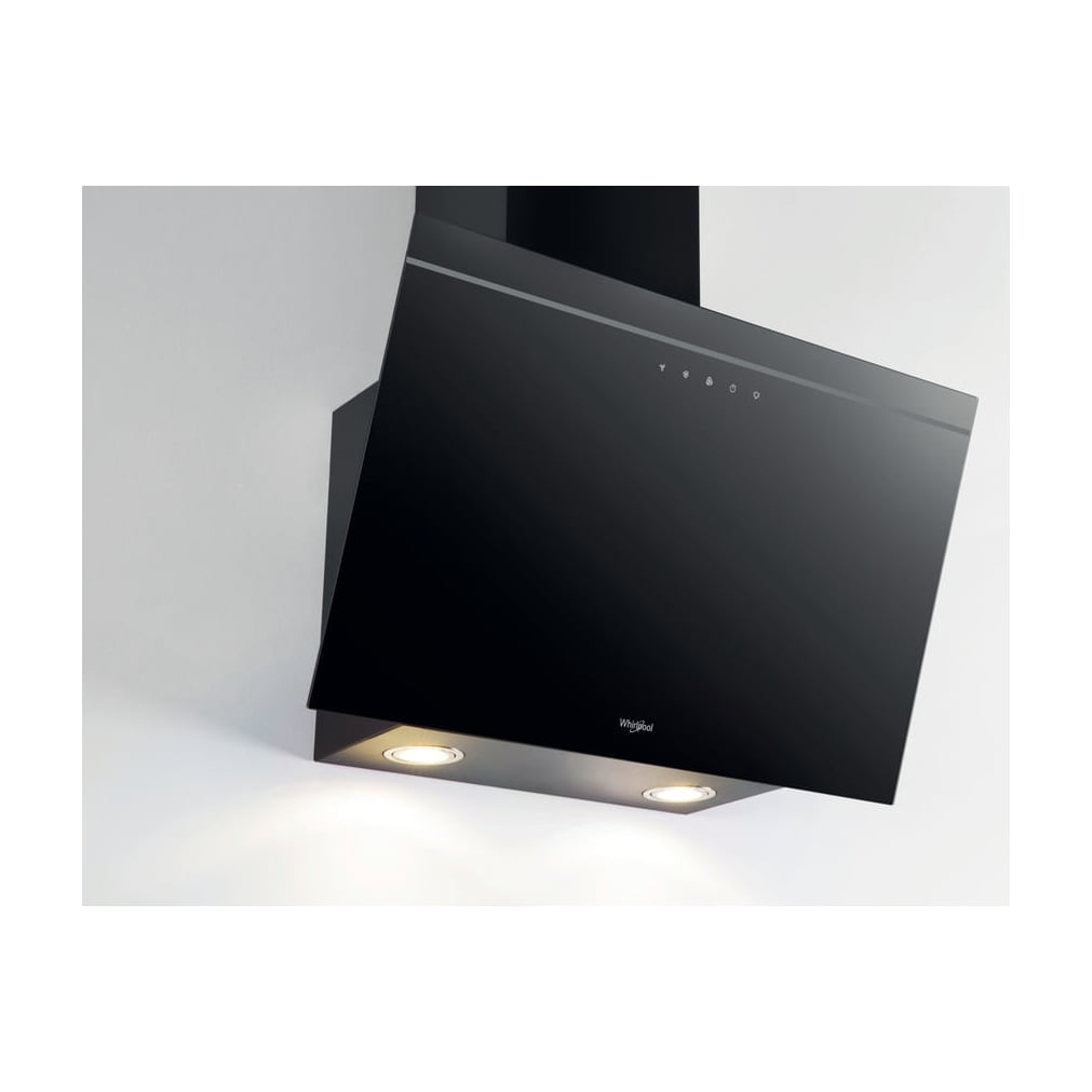 Campana decorativa Whirlpool AKR 62F LT K de 60 cm en cristal negro, clase A